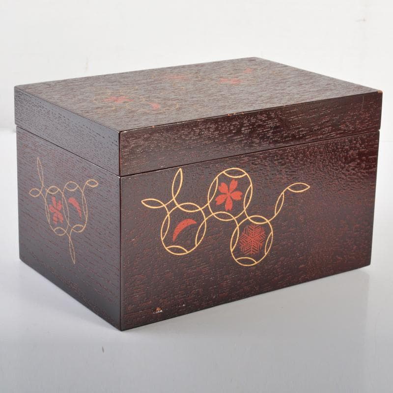 溜柿合ヘギ目　七宝蒔絵　茶箱　京焼　加藤昌山造　茶碗　棗など　八点　VR6757