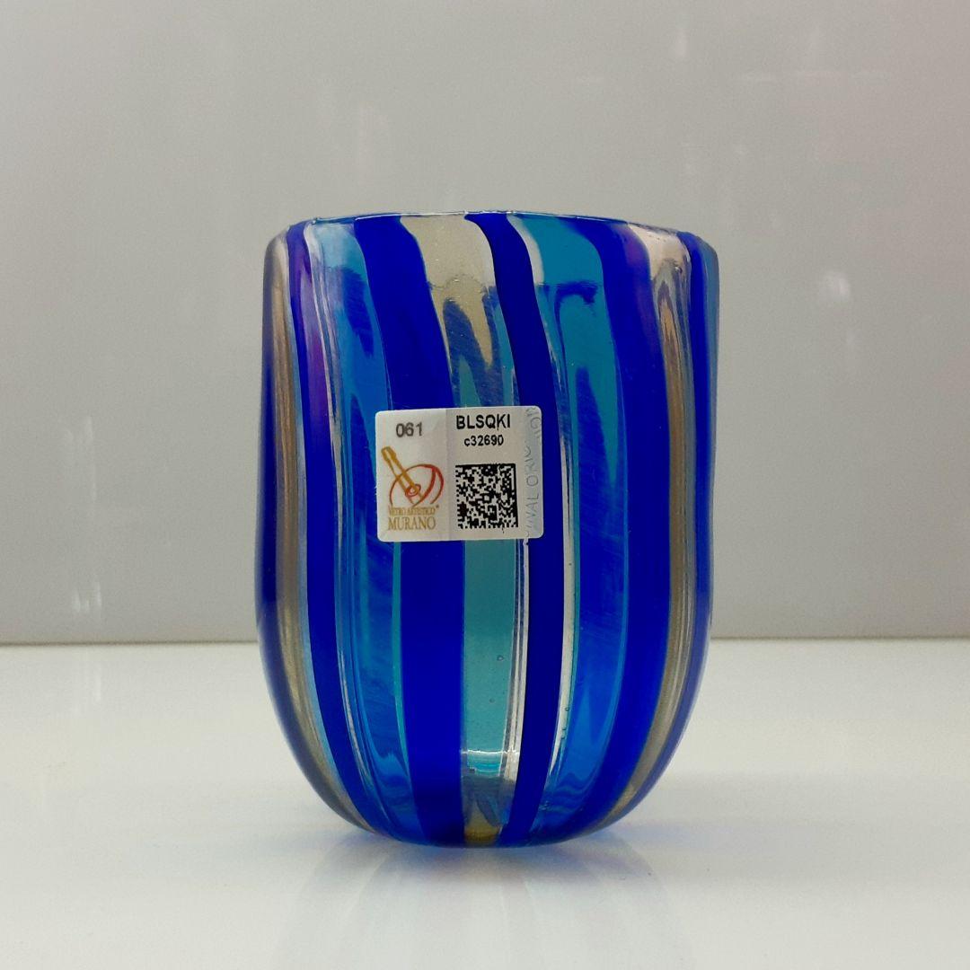 MURANO ムラノ 水色 ブルー ライン グラス
