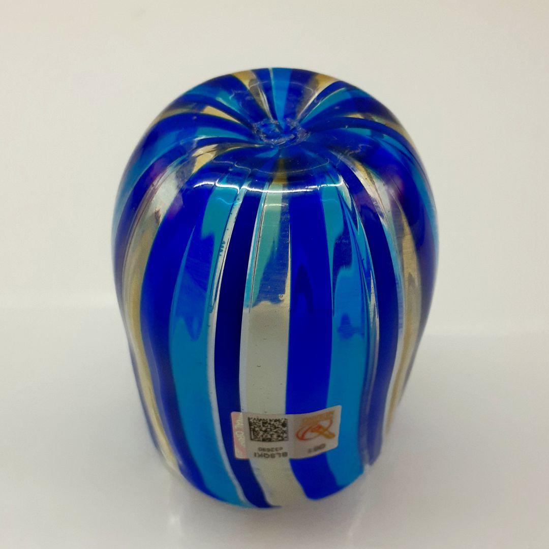 MURANO ムラノ 水色 ブルー ライン グラス