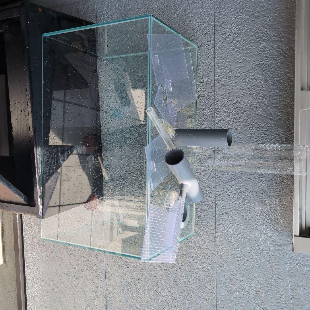 【引取限定】オーバーフロー水槽 ガラス製 60cm x 36cm x 30cm