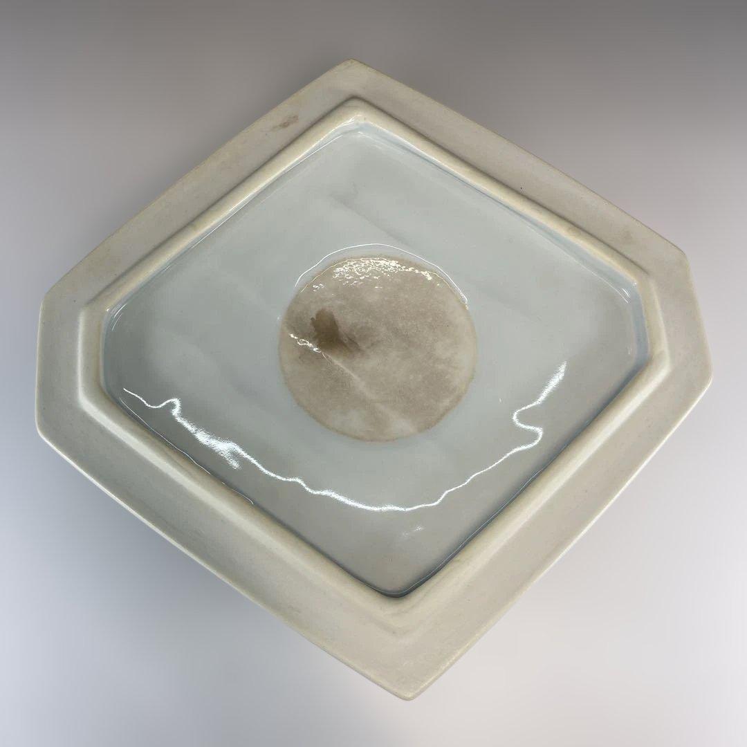 【茶道具】手塚祥堂造　染付菱馬食籠　堀内宗完書付（共箱）