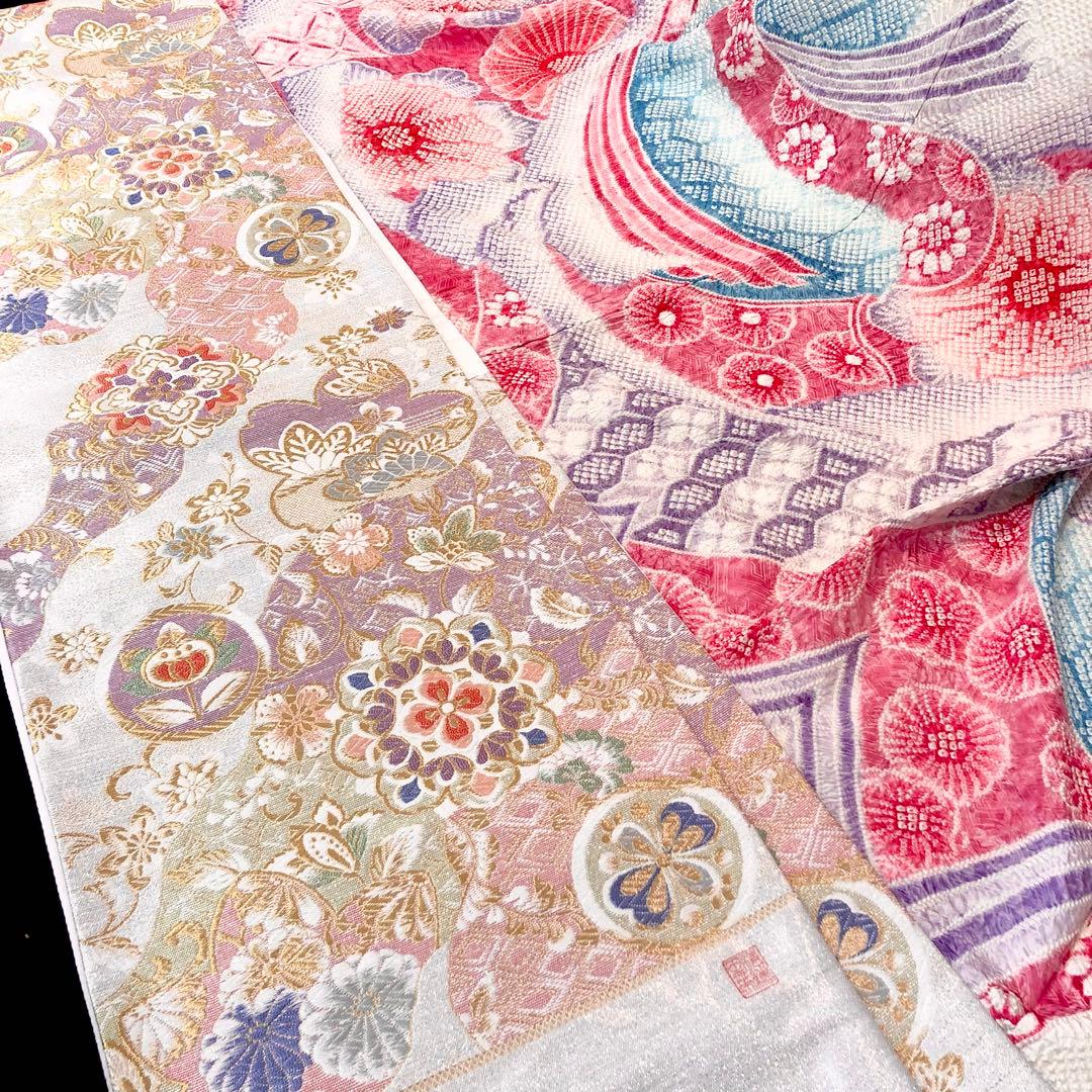 振袖フルセット■未使用■藤娘きぬたや■吉祥熨斗模様■総絞り■振袖一式