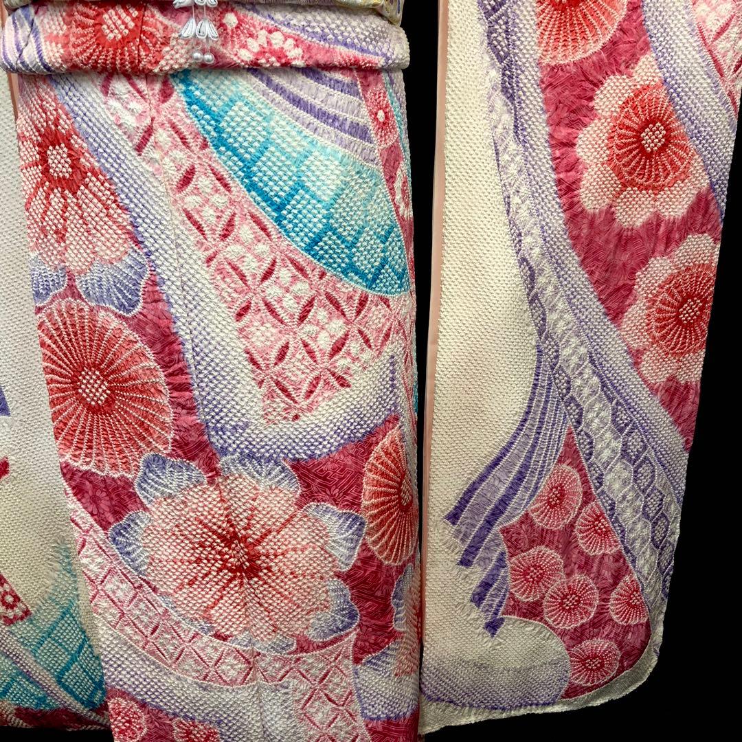 振袖フルセット■未使用■藤娘きぬたや■吉祥熨斗模様■総絞り■振袖一式