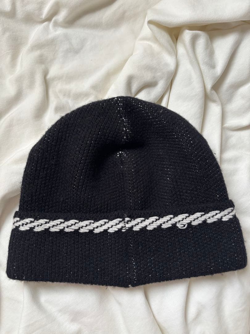 CHANEL ロゴ　ニットキャップ　カシミア　ブラック