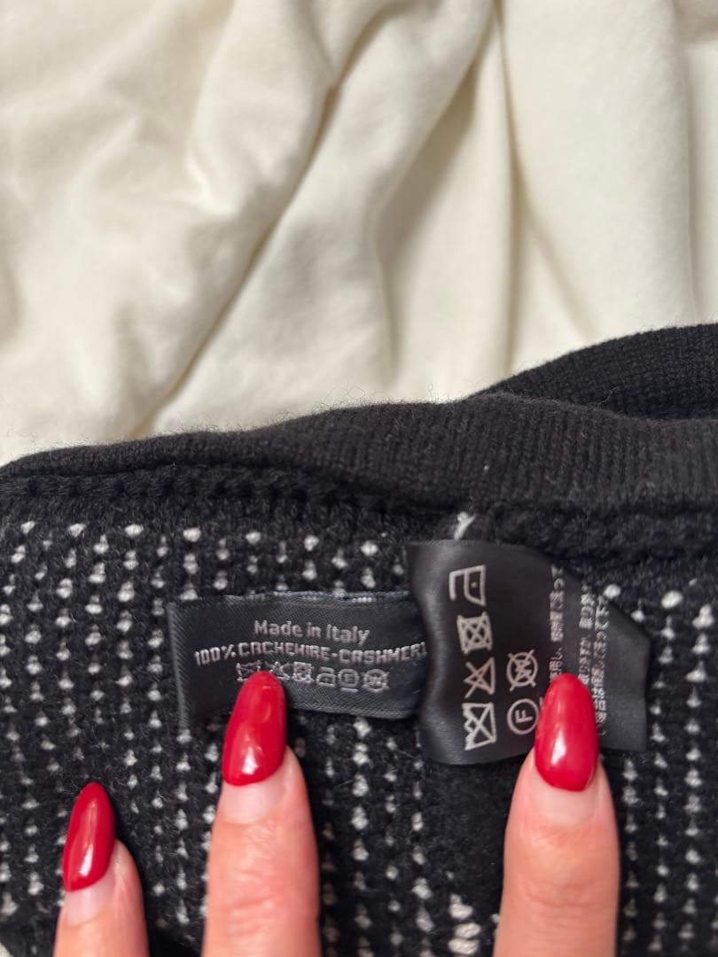 CHANEL ロゴ　ニットキャップ　カシミア　ブラック