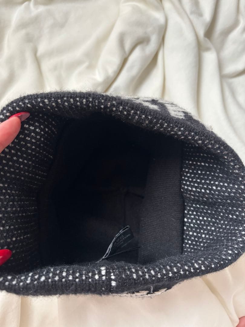 CHANEL ロゴ　ニットキャップ　カシミア　ブラック