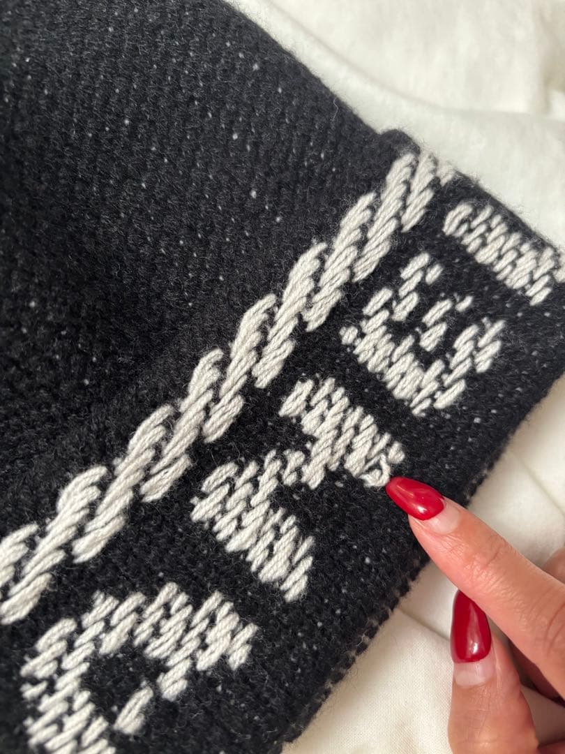 CHANEL ロゴ　ニットキャップ　カシミア　ブラック