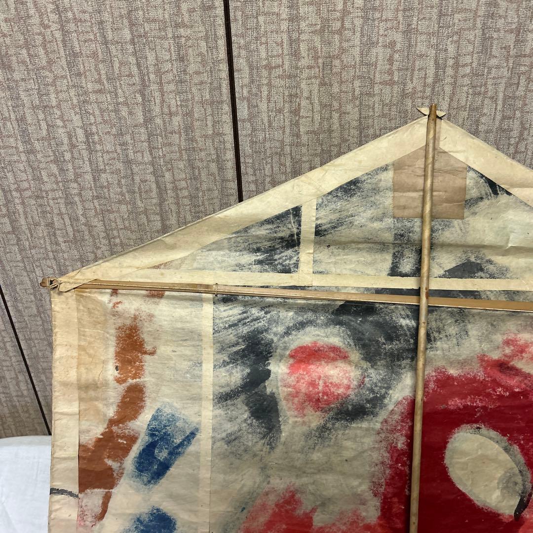 白根大凧　和風 六角形 凧 赤い顔の男　レトロ