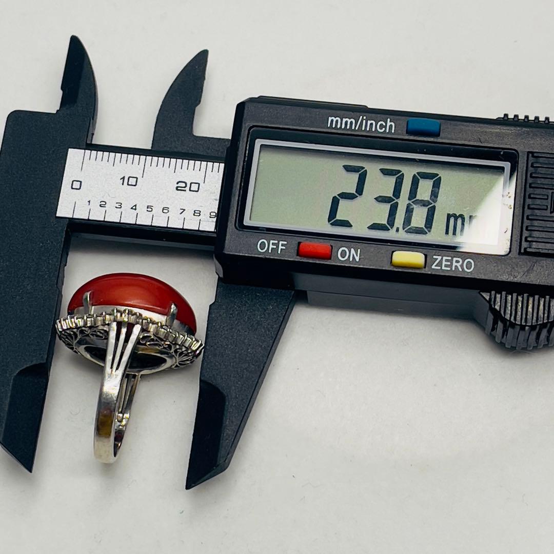 T*I様 天然赤珊瑚 ダイヤモンドpt900 大振りリング