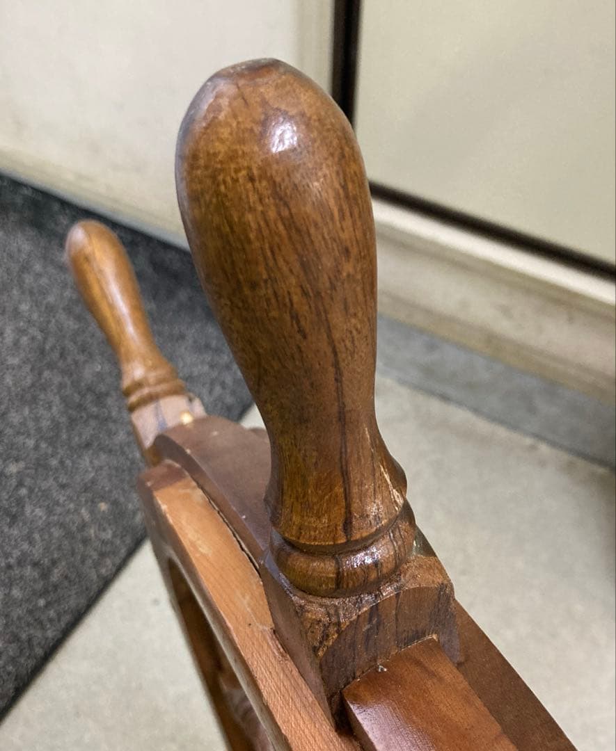 船 舵 大型木製舵輪 ポート 操舵輪 ラット アンティーク