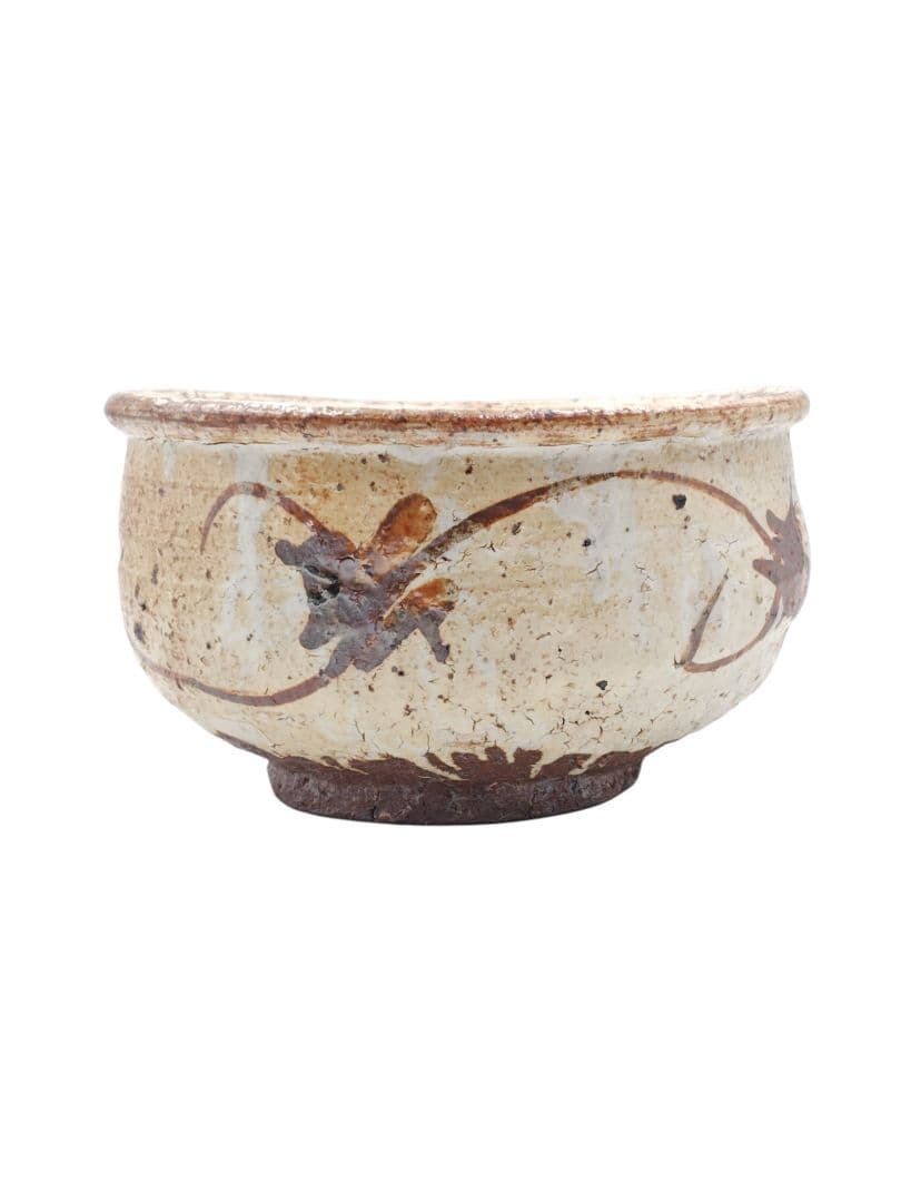 唐津焼 【中川自然坊】『粉引 唐津 片口 鉢』 幅約２４cm 在印 桐共箱 鉢