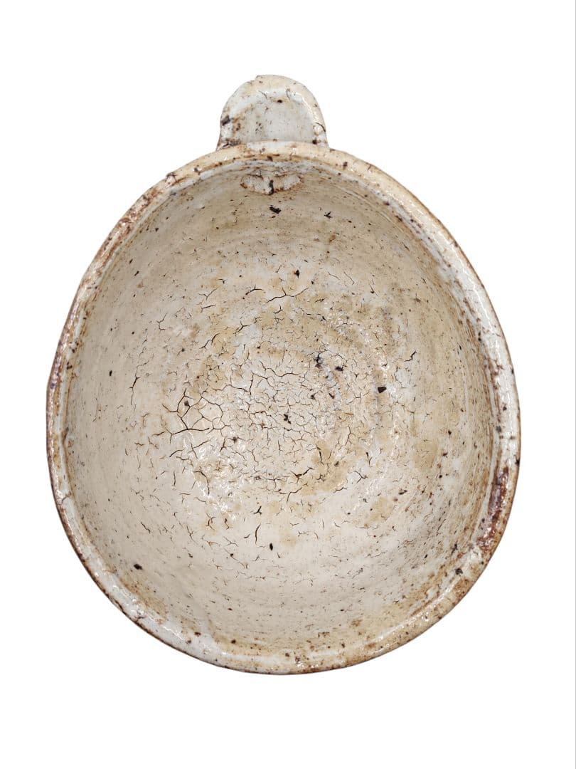 唐津焼 【中川自然坊】『粉引 唐津 片口 鉢』 幅約２４cm 在印 桐共箱 鉢