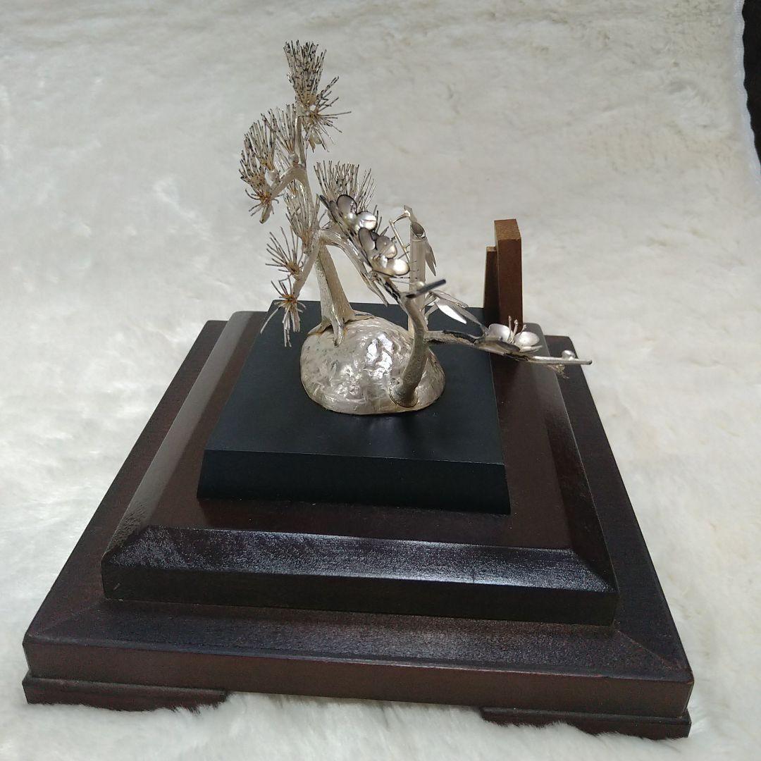 純銀製 松竹梅置物 開運