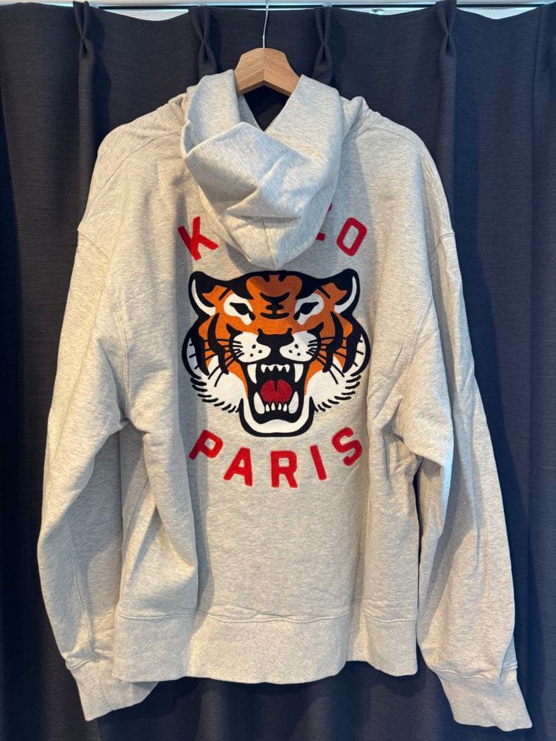KENZO トラ刺繍 グレー パーカー
