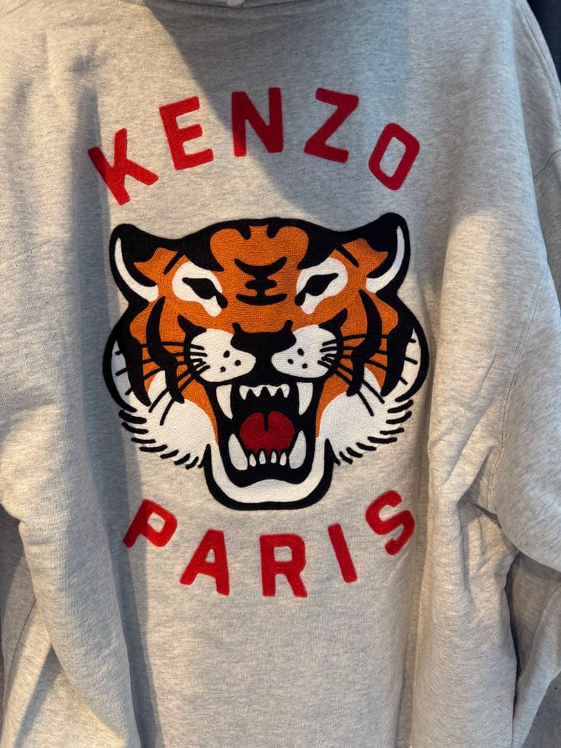 KENZO トラ刺繍 グレー パーカー