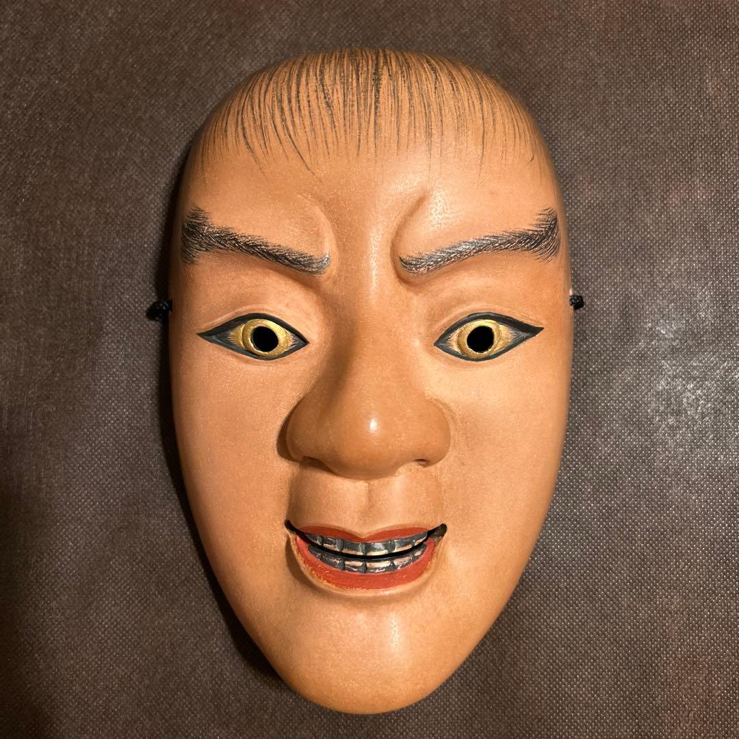 能面　木彫り　大童子　おおどうじ