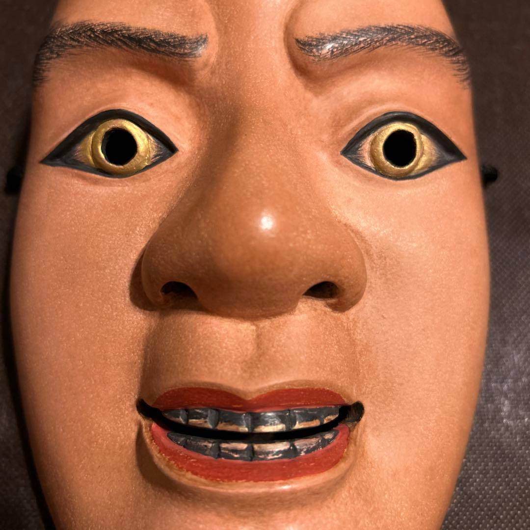 能面　木彫り　大童子　おおどうじ