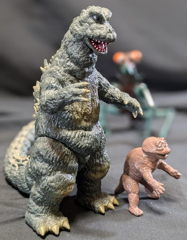 ゴジラ＆ミニラ＆カマキラス「ゴジラの息子」（Ｙ・ＭＳF）ソフビ３体セット