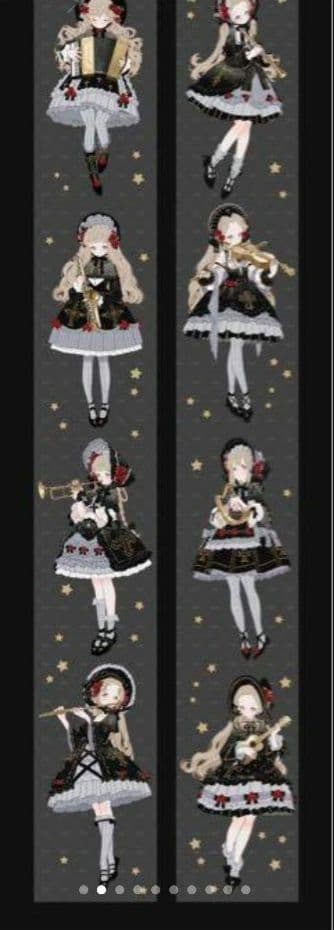 のこり１☆再販☆J32＃月半玫瑰小夜曲(PET)切り売り海外人物マステ女の子