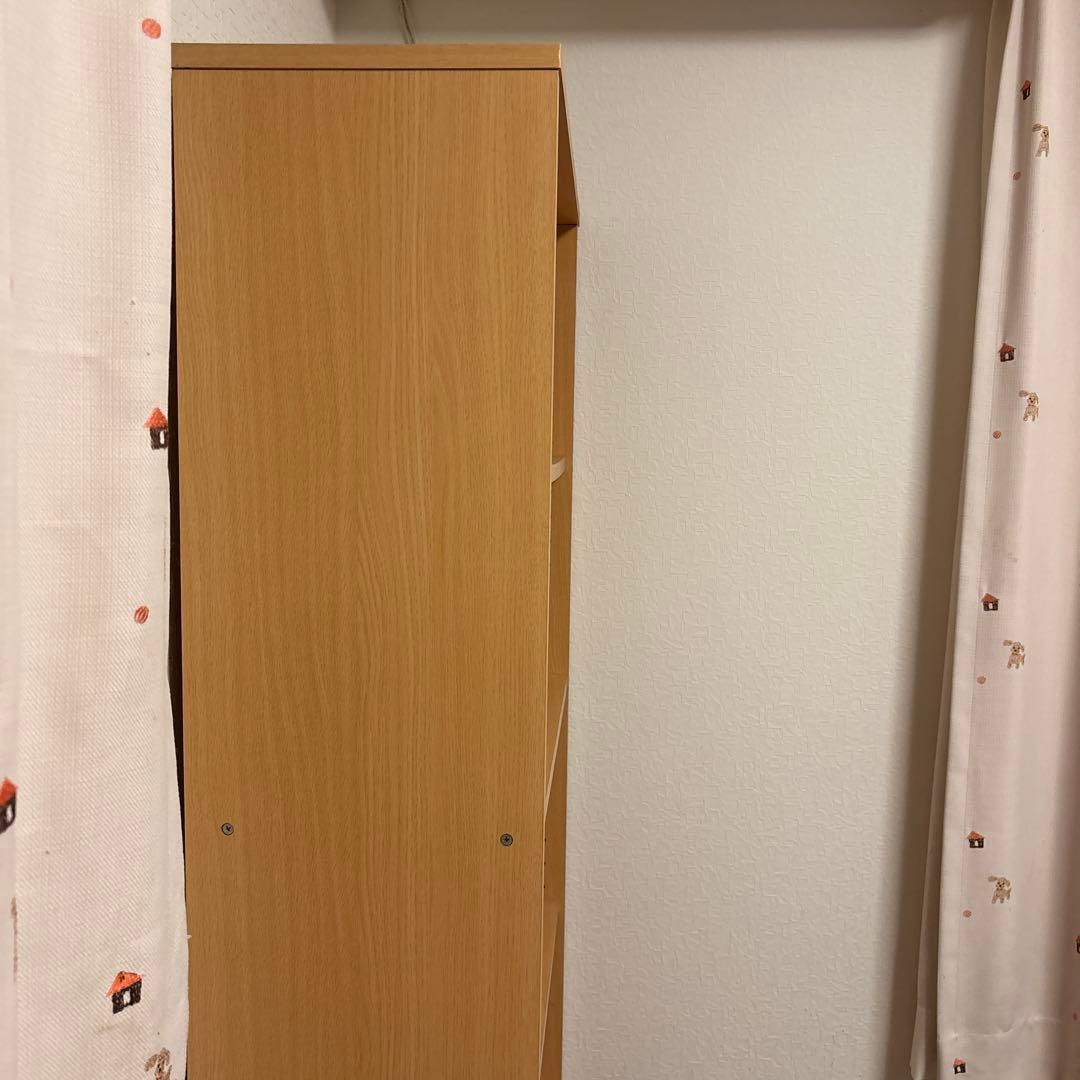 ナチュラル 6段本棚 合板製 縦長