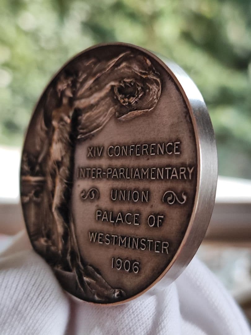 希少1906 イギリス ロンドン 列国議会同盟会議 銀貨大型 シルバーメダル