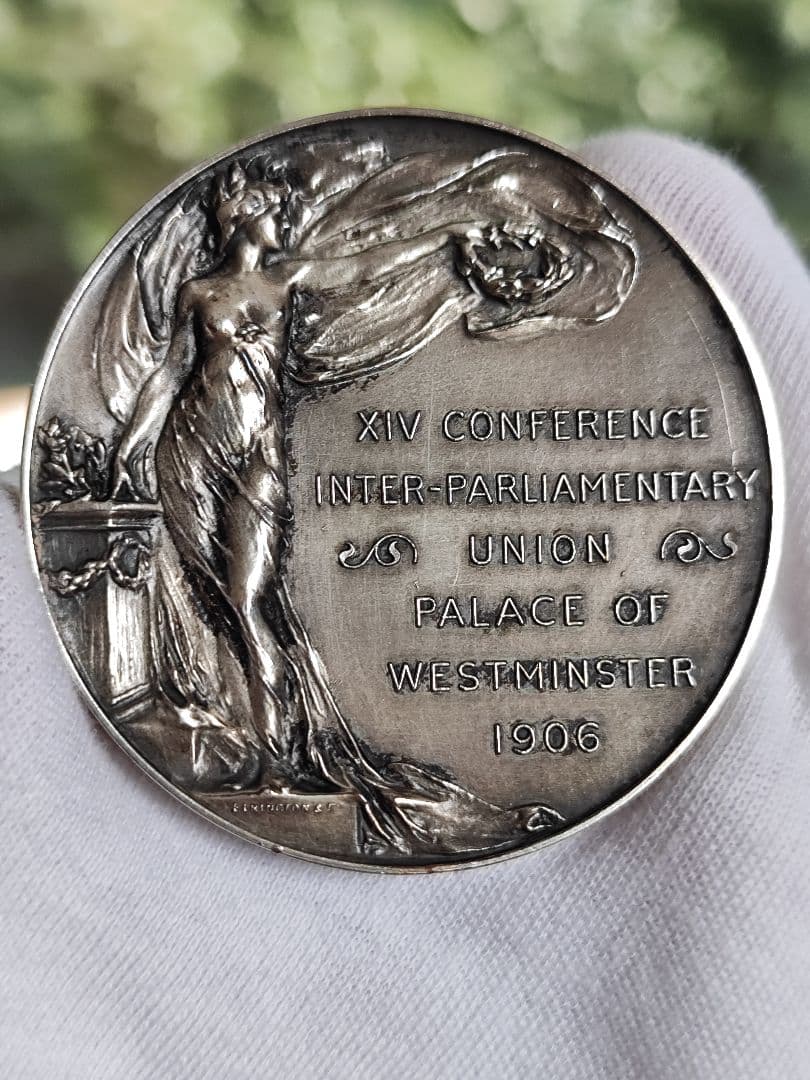 希少1906 イギリス ロンドン 列国議会同盟会議 銀貨大型 シルバーメダル