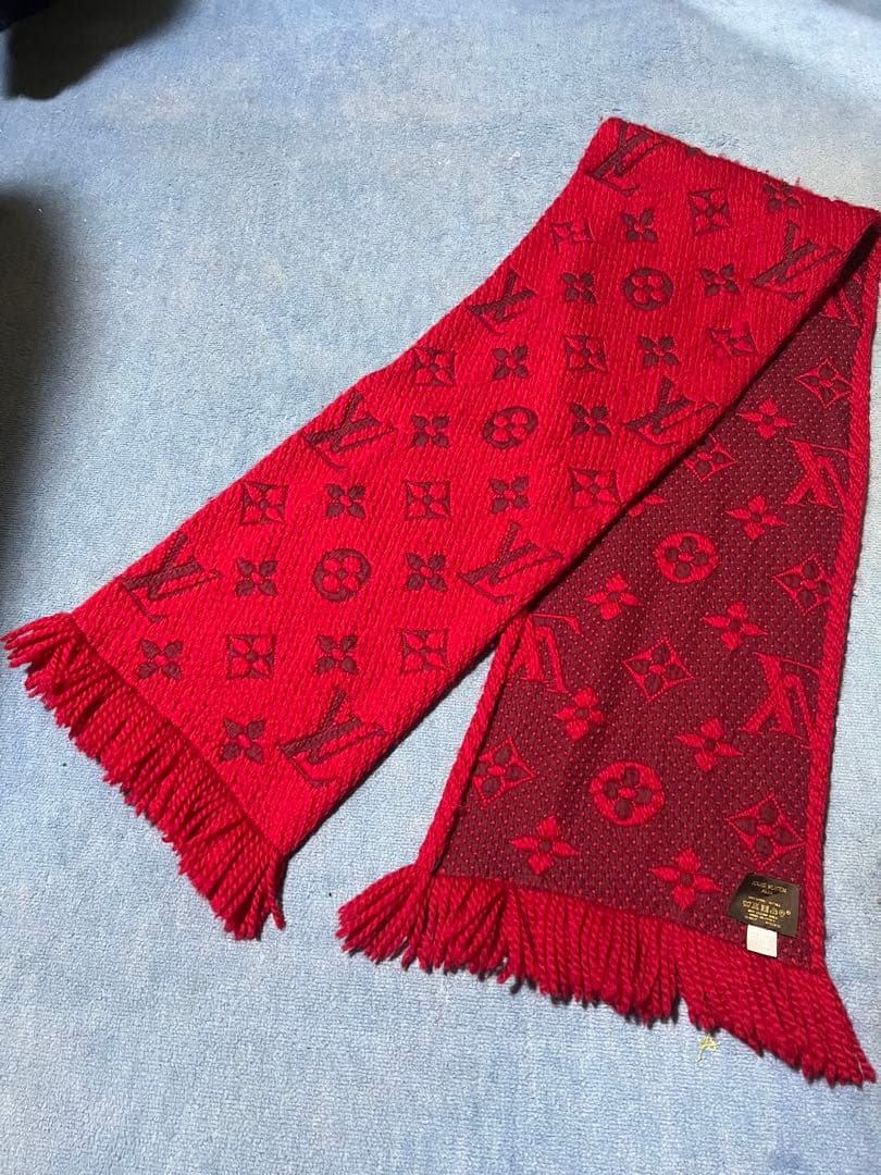 ルイヴィトン ウール シルク モノグラム ロゴマニア エシャルプ マフラー