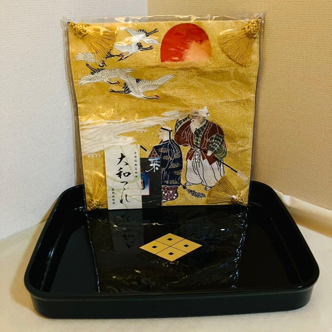 越前塗 広蓋 家紋 袱紗とトレーのセット
