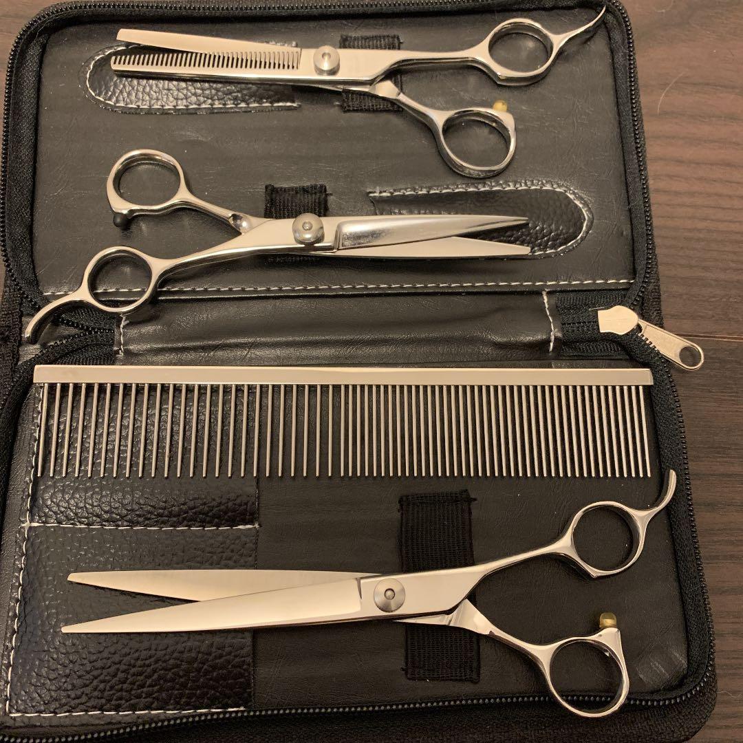 トリミングシザーセット　ハサミ　コーム　ケース