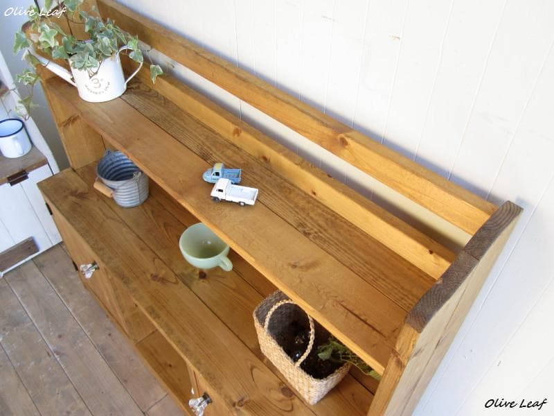 サイズ、デザインオーダー可！●２扉ローキャビネット●ナチュラルブラウン●受注製作