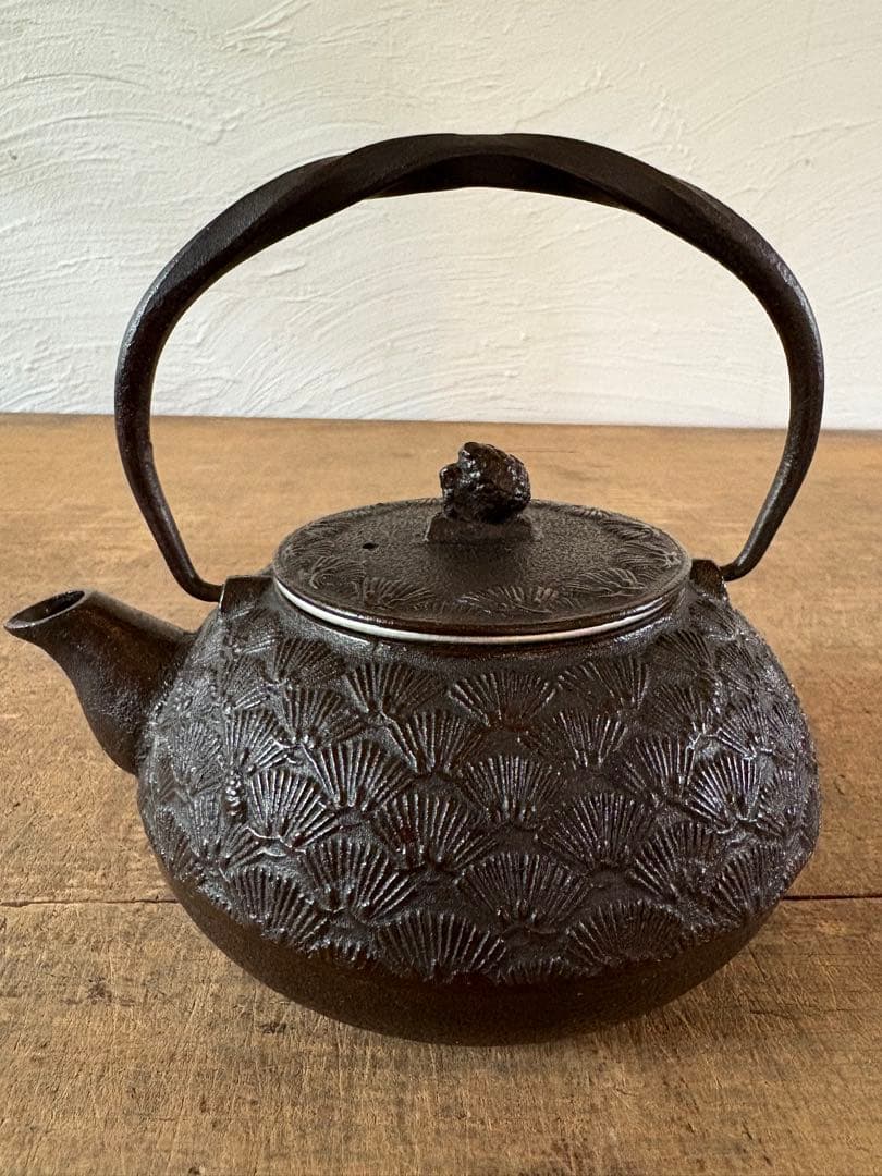 南部鉄器　鉄瓶　急須　松葉　未使用