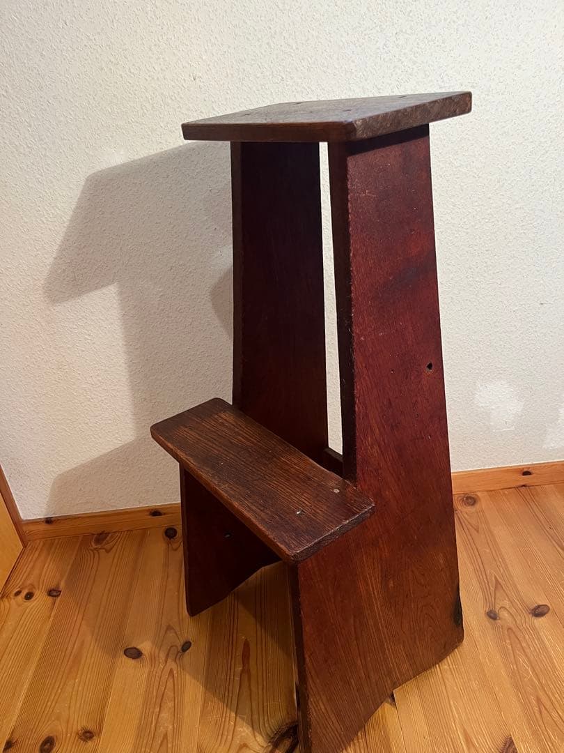 アンティーク　昭和レトロ　ヴィンテージ 木製　踏み台　ステップ　ラダー