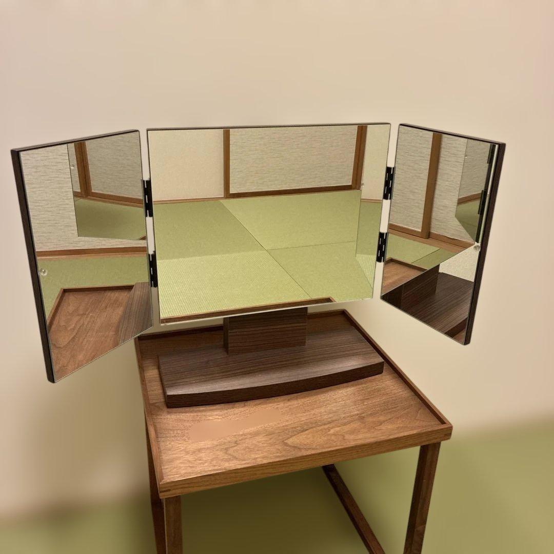 【値下げ】木製三面鏡 モダン　おしゃれ　送料込