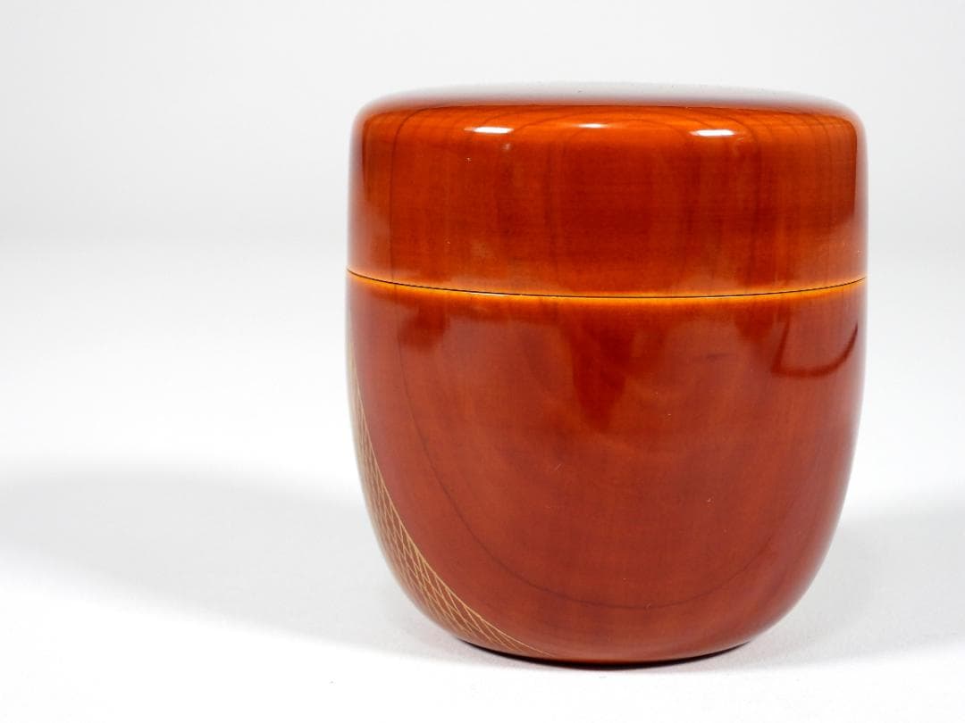 塗師 聡春 作 春慶塗 千網蒔絵 利休棗 共箱 煎茶道具