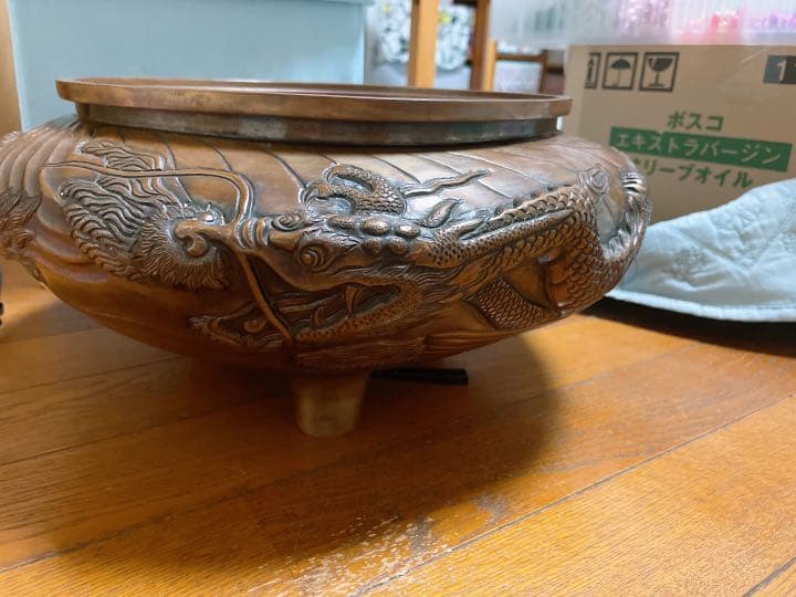 中古　香炉　線香立て　灰入れ　獅子　３つ足　仏壇　仏具