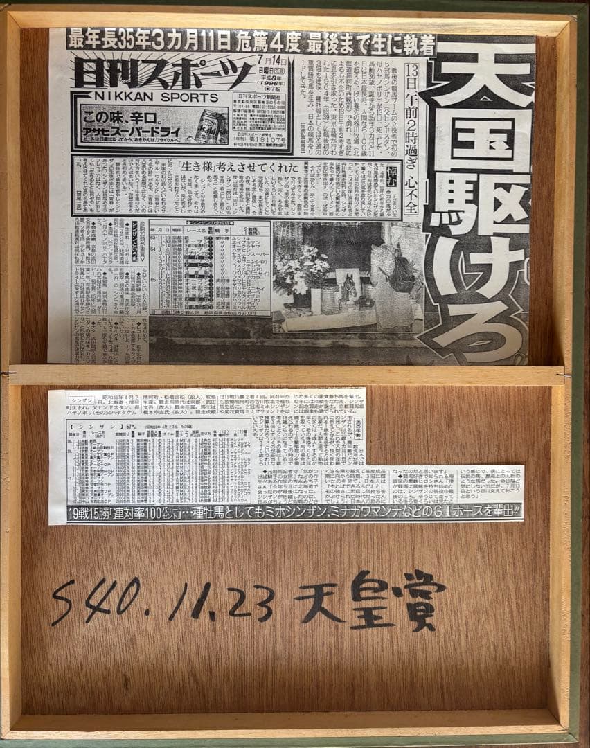 シンザン　昭和40年天皇賞 競馬パネル 日刊スポーツ