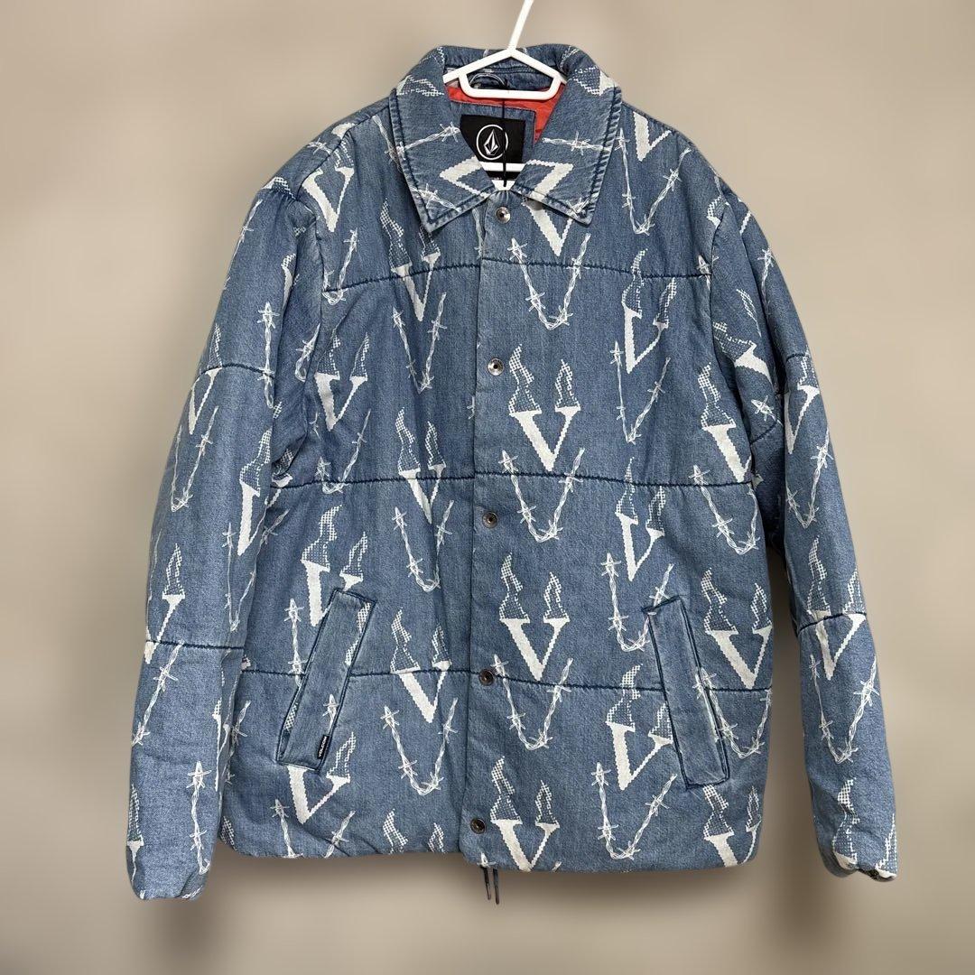 最終値下VOLCOMFergadelic Jacket 総柄デニム中綿ジャケット