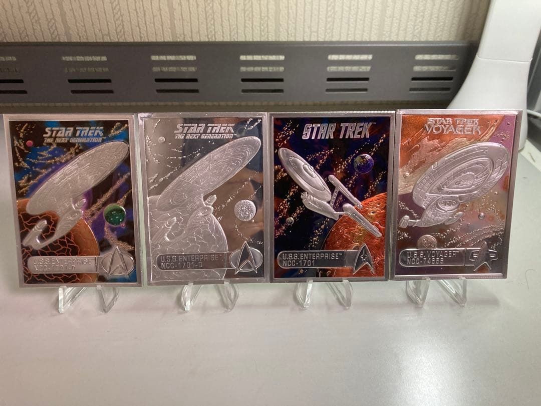 新品スタートレック/フランクリンミントピューターカード/コンプリート4種