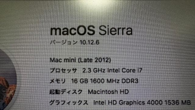 Mac mini Late2012 16Gメモリ、256GB x 2 SSD