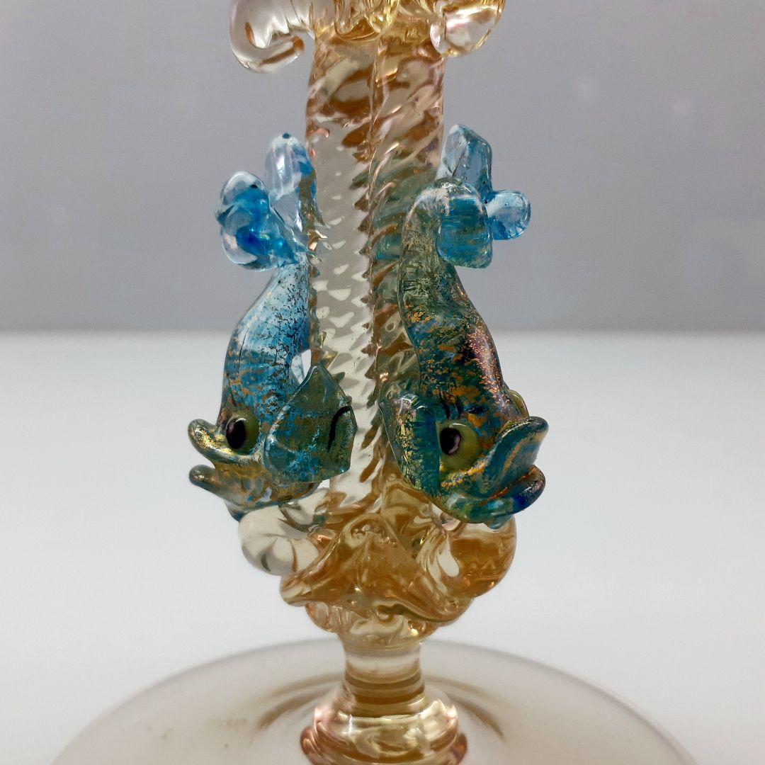 MURANO ムラノ 金彩 トリプル ドルフィン グラス