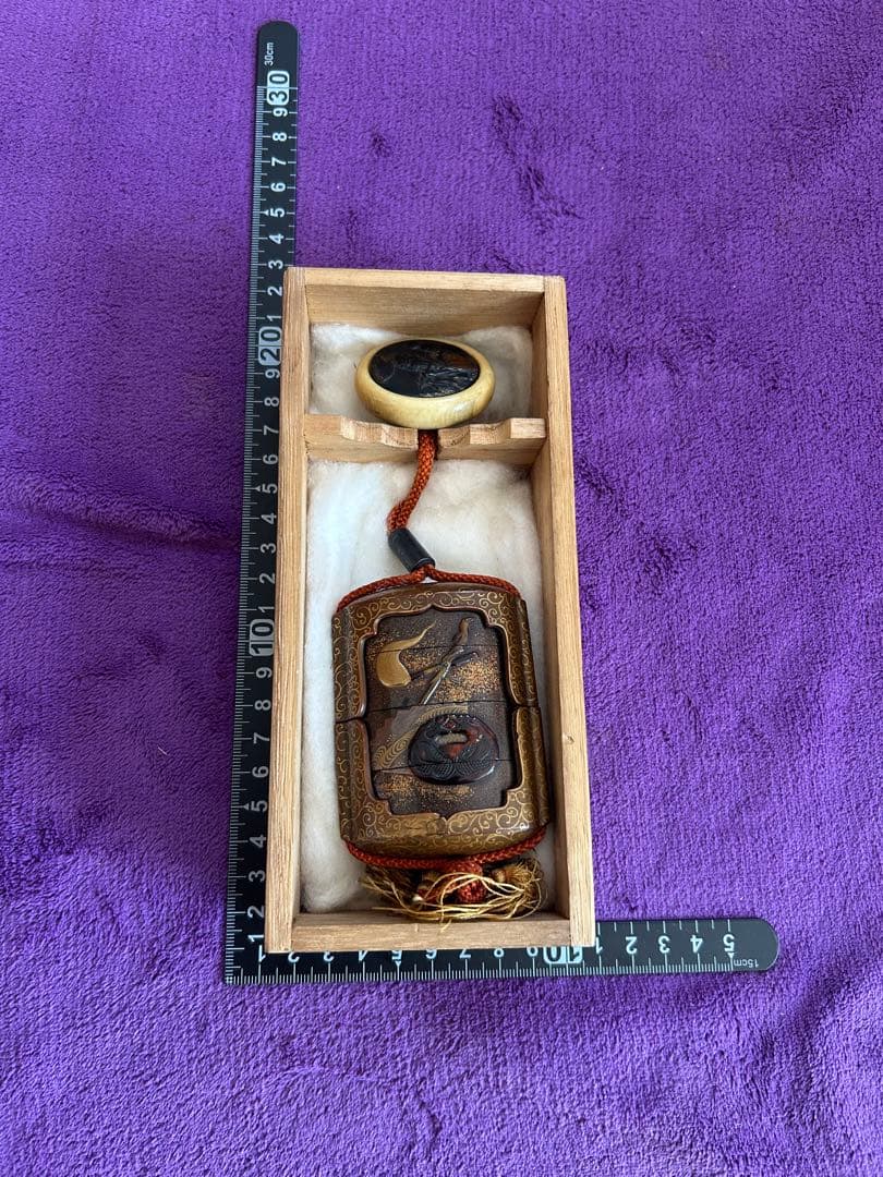 印籠 カバー付き 根付 薬入れ 小物入れ