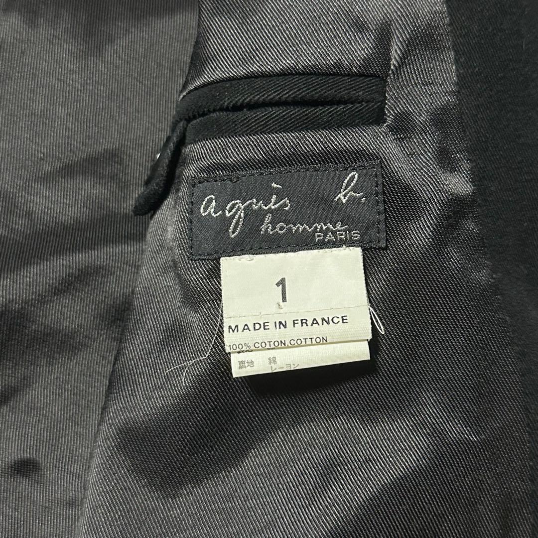 希少 agnes b homme コットン八の字ブルゾン ブラック riri
