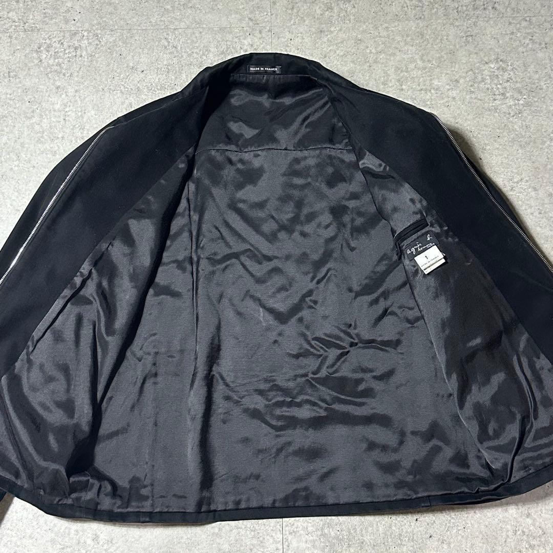 希少 agnes b homme コットン八の字ブルゾン ブラック riri