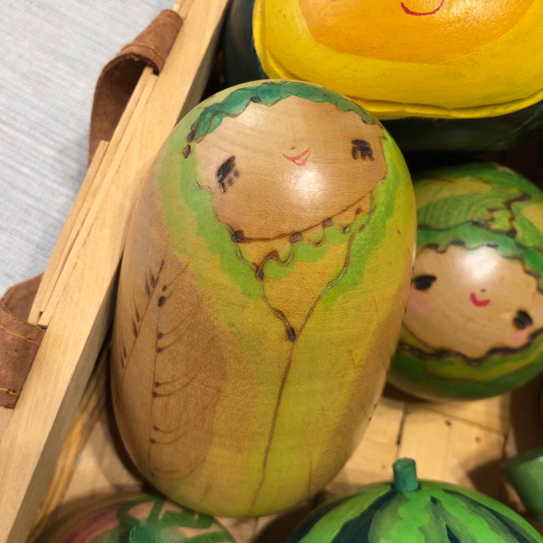 ひろえこけし 創作こけし 野菜 果物 14個