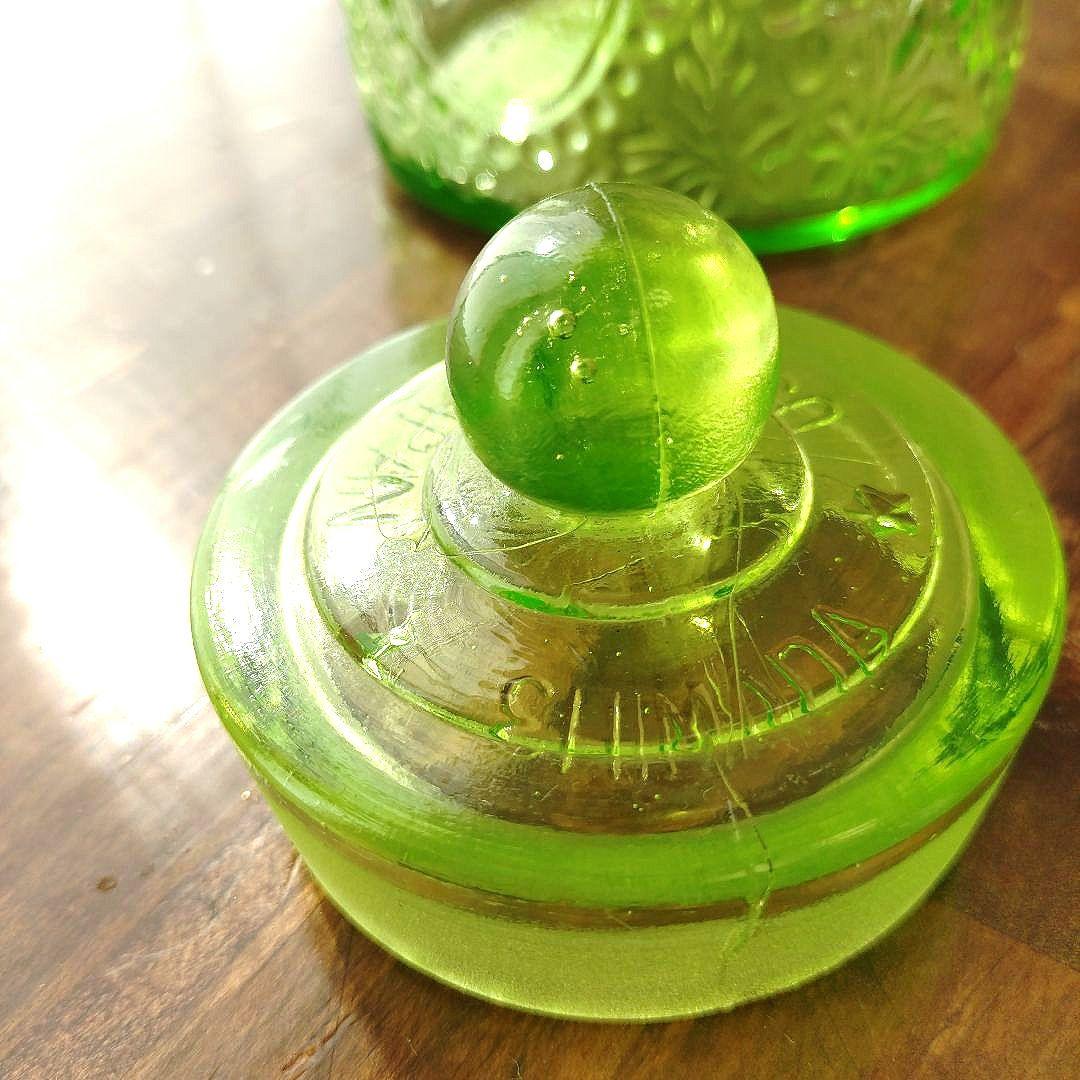 アンティーク 飴屋瓶 あめや瓶 ウランガラス和ガラス 菓子瓶 古道具 レトロ