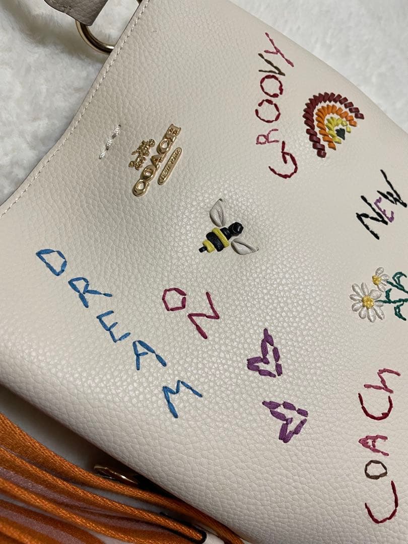 み*★様 ❤️Coach SNOOPY❤️スモールタウンバケットバッグ日記刺繍付