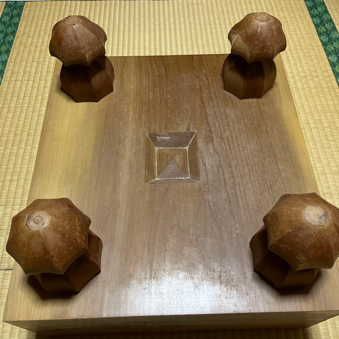 高級囲碁盤 碁石セット 脚付き ヘソ有り　蛤碁石