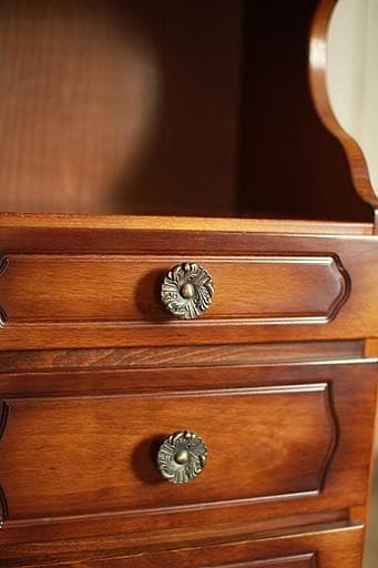 カリモク家具　コロニアル　電話台　小引き出し4段　飾り台　花台　ヴィンテージ家具