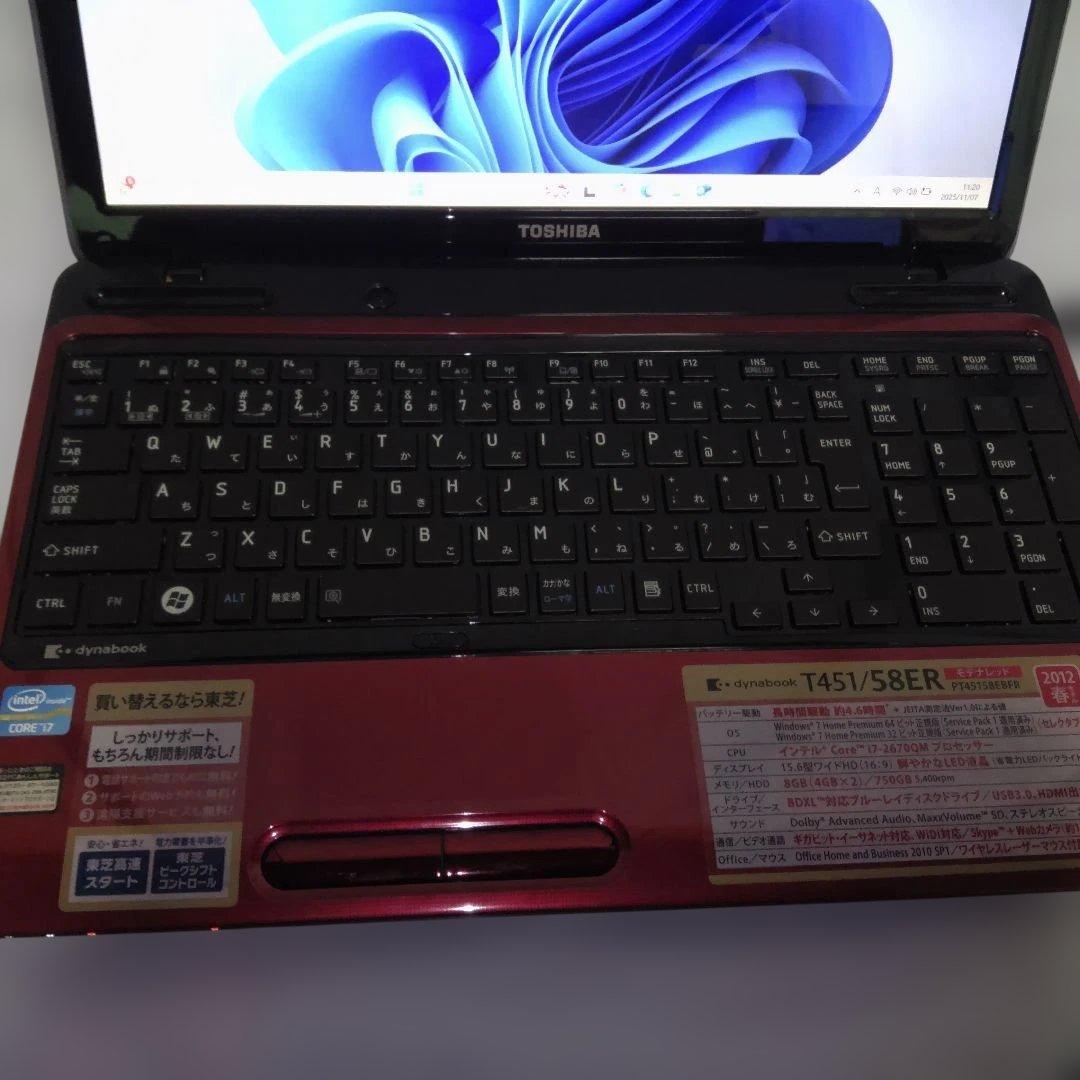Windowsノート本体 TOSHIBA T451/58EW i7 12 128GB