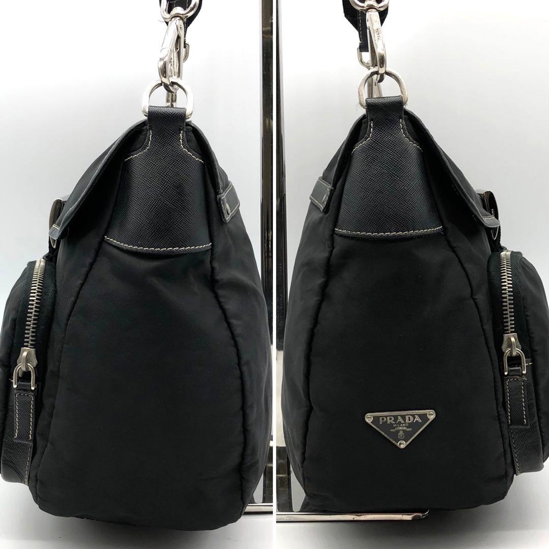 ✨ギャランティ付✨ プラダ ショルダーバッグ 三角ロゴプレート ナイロン レザー